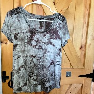 Rock and Republic Tie Dye Shirt Shoulder Studs